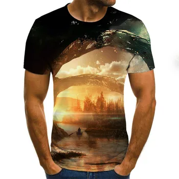 2020 Novo Céu Estrelado 3d Impresso t-shirt dos Homens de Verão Casual do Homem T-shirt Tops, Camisetas Engraçadas tshirt Streetwear Masculino tamanho S-6XL