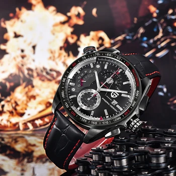 2020 Novo Pagani Design de couro Relógios de Quartzo Homens do Calendário esportivo Impermeável Exterior de Aço Inoxidável do Relógio relógio masculino