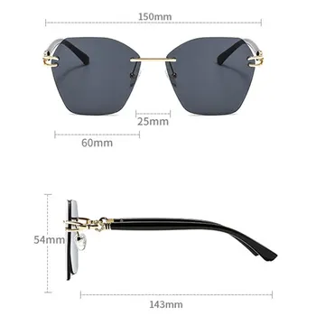 2020 Novos Óculos sem aro Irregular de Cristal Marca de Luxo Designer de Óculos de Sol de Alta Qualidade Gradiente de Óculos Feminino UV400