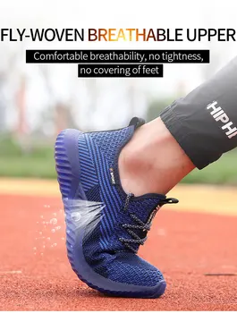 2020 Trabalho De Verão Sapatilha Bota Leve Com O Dedo Do Pé Em Metal Punção-Prova De Calçados De Segurança Para Os Homens Indestrutível Respirável Sapatos