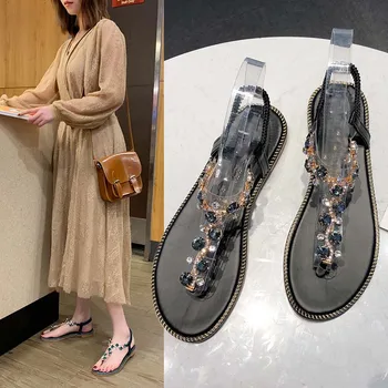 2020 Verão as Mulheres Sandálias antiderrapante boca de Peixe belos Sapatos de Senhoras 2020 Moda Desgaste-resistente à Praia de Sapatos Sandálias