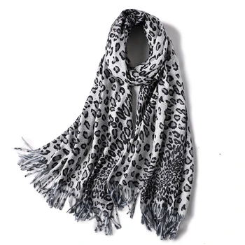 2020 inverno lenço de pescoço grosso quente mulheres cashmere, lenços de senhora, xales e envolve estampa de Leopardo pashmina bandana foulard femme