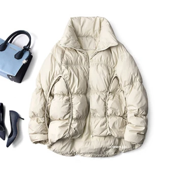 2020 moda casaco de Inverno mulheres, todos correspondência Cordão sólido para baixo do casaco de mulheres de 90% branco pato para baixo jaqueta mulheres parkas YRF176