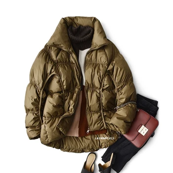 2020 moda casaco de Inverno mulheres, todos correspondência Cordão sólido para baixo do casaco de mulheres de 90% branco pato para baixo jaqueta mulheres parkas YRF176