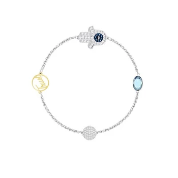 2020 moda jóias swa1: 1 requintado estrelas, lua de palma sorriso feminino magnético fivela do Bracelete do Encanto da série