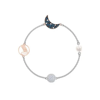 2020 moda jóias swa1: 1 requintado estrelas, lua de palma sorriso feminino magnético fivela do Bracelete do Encanto da série
