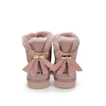 2020 novas real de lã mulheres ankle boots clássico sapatos femininos moda botas de neve real de couro de pele de carneiro natural quente botas de pele