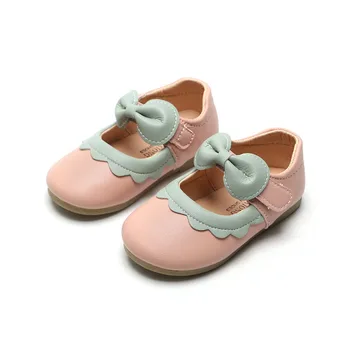 2021 Novo Bowknot Sapatos De Couro Meninas Sapatos De Bebê De 1 A 8 Anos De Idade Antiderrapante Sola Macia Primavera Meninas Único Sapatos E419