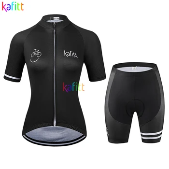 2021Kafit Preto Sorriso das Mulheres camisa de Manga Curta Conjuntos de MTB Equipe de Ciclismo Roupas Ropa Ciclismo Bicicleta de Estrada Camisa de Triatlo Uniforme
