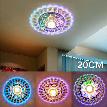 20cm de Cristal de Luz LED Iluminação da Sala de estar Pavão Lustre de Teto Lâmpada Celling Lâmpada Husehold Luz de Alimentação