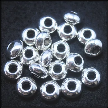 20pcs metal europeu de contas hig buraco cor prata tamanho 6x12mm orifício interno 4.0 mm para diy componentes da jóia
