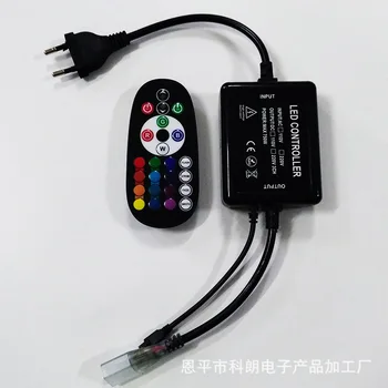 220V faixa de luz LED 24 16 cores, o controlador de luz colorida barra de controlador AC 220 V controle remoto controlador do RGB