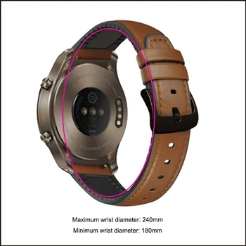 22mm smartWatch correia de pulso interruptor de banda de ouvido pulseira de Silicone + couro Macio e respirável para a samsung, huawei watch2