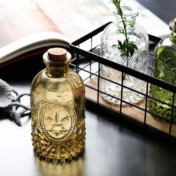 250 ml Retro Vaso de Aromaterapia Garrafa Esculpidos em Cortiça garrafa de Vidro de Garrafa de Mesa, Vaso de Decoração de Casa