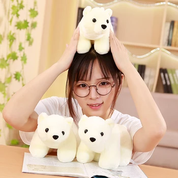 25cm Bonito Urso Branco brinquedos de Pelúcia, Brinquedos Bebê Brinquedos Animais dos desenhos animados de Urso Polar de Pelúcia Boneca para Crianças de Simulação de Animais de Bonecas de Criança Presente