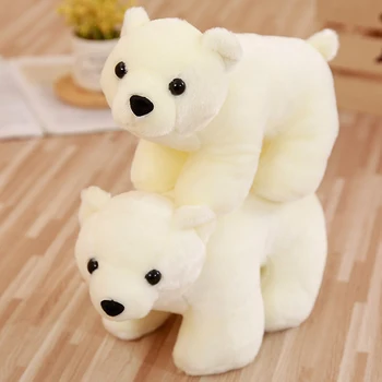 25cm Bonito Urso Branco brinquedos de Pelúcia, Brinquedos Bebê Brinquedos Animais dos desenhos animados de Urso Polar de Pelúcia Boneca para Crianças de Simulação de Animais de Bonecas de Criança Presente