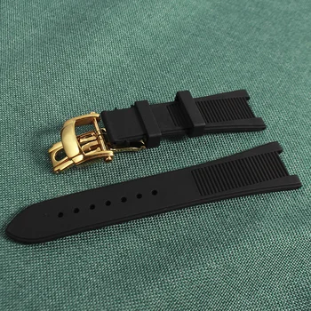 25mm Watchbands masculinos de Alta Qualidade de Silicone de Esportes de Relógio Pulseira de Banda para o Nautilus Assistir Acessórios