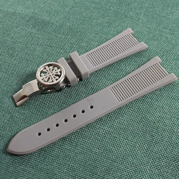 25mm Watchbands masculinos de Alta Qualidade de Silicone de Esportes de Relógio Pulseira de Banda para o Nautilus Assistir Acessórios