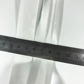 25mts por cartão de 1 polegada(25 mm) de Cor Branca de Poliéster Cetim Viés Fita Fita Para DIY de Vestuário Costura E corte