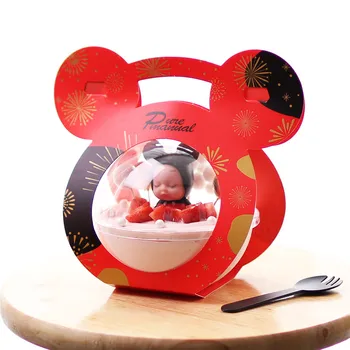 25pcs Transparente Portátil Bola da Caixa de Embalagem dos Doces Brinquedos Bola de Dia das Crianças Cozimento Decoração Bonito Esférica Sobremesa Caixas