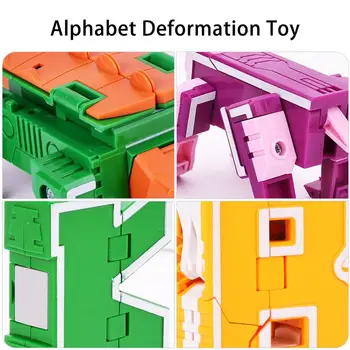 26 letra A-Z Alfabeto de Animais de Dinossauro Deformação de Figuras de Ação de Transformação Robô Brinquedos Para Crianças de Presente Brinquedos