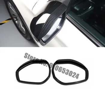 2pcs For Ford Explorer 2020 2021 Car Side Door Rearview Turning mirror rain eyebrow Cover Trim ABS Chrome/Carbon Accessories