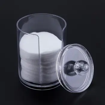 2pcs de Cosméticos de Armazenamento de Caixa de Maquiagem Organizador casa de Banho Jar chumaço de Algodão Almofada de Algodão Jóias Rodada Caixa de Plástico do Recipiente de Armazenamento
