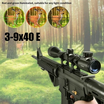 3-9x40 Óptica Âmbito Vermelho Verde Rangefinder Iluminado Óptico Rifle Sniper Âmbito de Caça Escopos Riflescope Apoio Dropshipping