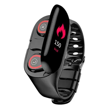 3 Cores M1 AI TWS Bluetooth 5.0 Fone de ouvido Inteligente Assista Sport Chamada de Suporte de Música da frequência Cardíaca de TPU Smartwatch Acessórios Inteligentes