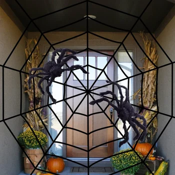 3 Pedaços de 5 Metros de Preto de teia de aranha Grande teia de Aranha de Teia de Halloween Decoração para o Festival Home Decoração ao ar livre