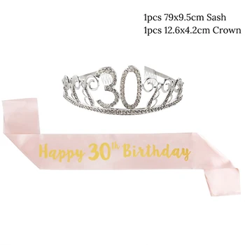 30/40/50º Aniversário Decoração de Aniversário para adultos Folha de aniversário coroa Photobooth Props para o Happy 30 40 50 Anos de Aniversário decoração