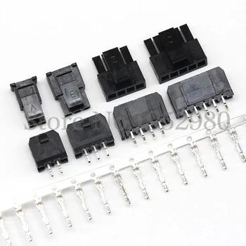 30 Conjunto de Micro-Ajuste 3.0 mm Conector Única Linha Reta Pin Header+invólucro Macho+Fêmea Terminais 2/3/4/5/6Pin 43645/43650 Série