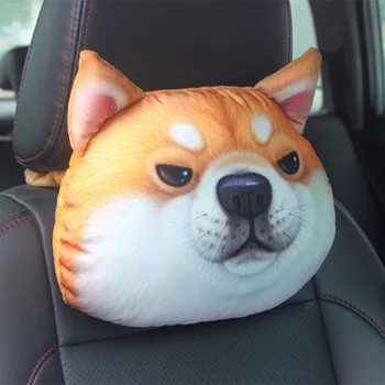 30x25cm 3D Animal de Carro Encosto de cabeça do Cão Legal Pescoço, Cabeça Resto Nap Almofada Travesseiro Cintura de Almofadas Almofadas