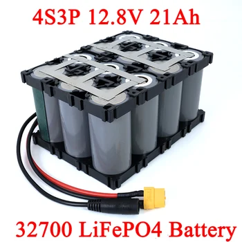 32700 Lifepo4 Bateria 4S3P DE 12,8 V 21Ah com 4S 20A Máximo 60A Equilibrada BMS para Barco Elétrico Ininterrupta Fonte de Alimentação 12V