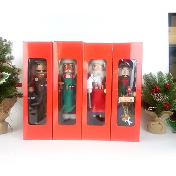 38cm Boneco quebra-nozes Soldado Forma Clássica à Mão Pintura de Marionetas Home Office Mall Janela de Decoração de Natal, presentear Crianças Brinquedo