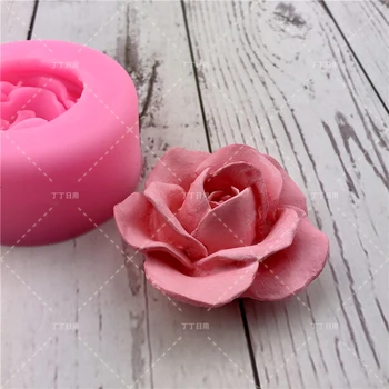 3D Flor Rosa Fondant de Silicone Bolo de Moldes de Sabão Geléia de Mousse de Chocolate, Decoração do Cozimento Ferramenta Moldes Reutilizáveis material