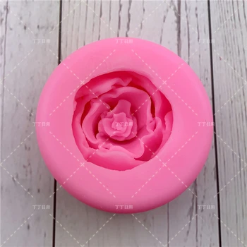 3D Flor Rosa Fondant de Silicone Bolo de Moldes de Sabão Geléia de Mousse de Chocolate, Decoração do Cozimento Ferramenta Moldes Reutilizáveis material