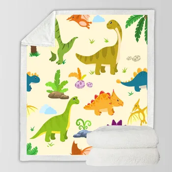 3D-impresso Bonito do Bebê Colorido pegadas de Dinossauros no Sofá-Cama de Colcha de Cobrir as despesas de Viagem de Cama de Veludo, de Pelúcia Jogar Colcha Cobertor de Lã