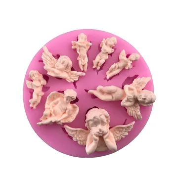 3D Ângulo de Bebê Com Asa Molde de Silicone Fondant Molde de Decoração de Bolo Assando Ferramentas de Chocolate Gumpaste Doces de Açúcar Artesanal de Sabão Molde