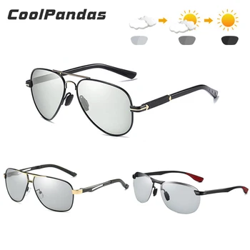 3PCS Venda Combinada CoolPandas Clássico Photochormic Óculos de sol Polarizados Homens Mulheres Camaleão Condução de Óculos de proteção gafas de sol hombre