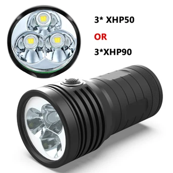 3pcs XHP90.2 Construído em Bateria Super Potente Lanterna LED Tático 3 Modo de Tocha Recarregável USB Lâmpada Ultra Brilhante Lintern