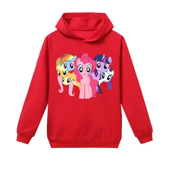 4-14 Anos crianças dos desenhos animados Meu Pônei capuz menina anime engraçado casaco de outono tops com capuz para criança roupa casual coats poliéster