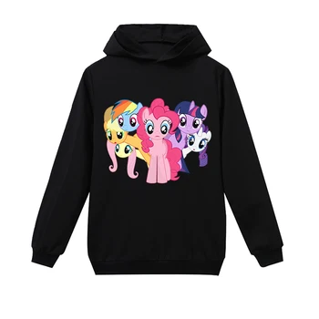 4-14 Anos crianças dos desenhos animados Meu Pônei capuz menina anime engraçado casaco de outono tops com capuz para criança roupa casual coats poliéster