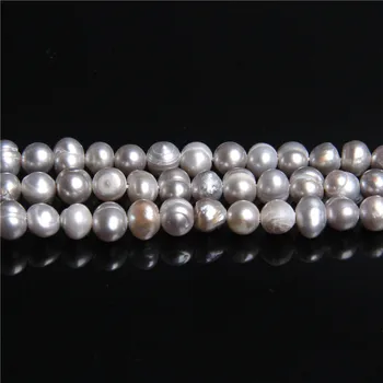 4-4.5 mm Natural cinza Batata pérolas de água doce solto de contas de pérolas cinza pérola oval perla o Bracelete Colar para mulheres fazer jóias