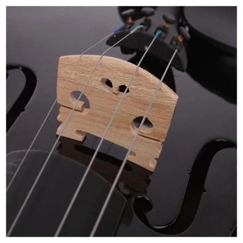 4/4 Completo Acústica de Tamanho Violino Violino Preto com Case Arco de Resina feita a partir de composto de madeira, de plástico, o ébano e o cavalo branco de cauda