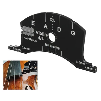 4/4 Violino Ponte Braço Raspador De Fibra De Carbono Preto Multifuncional Modelo De Reparar Ferramenta De Referência