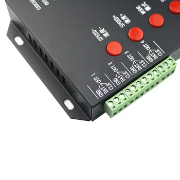 4000 Pixels T4 T-4000 Cartão SD Pixel Controlador para WS2801 WS2812B WS2811 LPD8806 LED Strip RGB lâmpada Programa Controlador de DC5V-12V