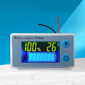 48V 60V 72V de Chumbo-Ácido de Bateria Indicador de Capacidade de Energia Temperatura da exposição do LCD do Alarme do Sensor de Lítio de Chumbo-ácido Testador JS-C33