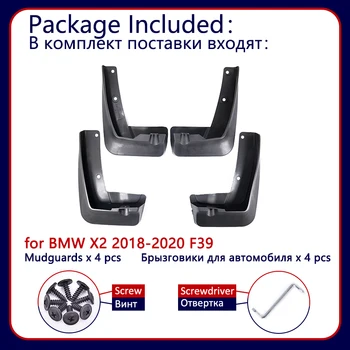 4Pcs Definido Para a BMW X2 F39 2018 2019 2020 Mudflaps Mud Flaps Aba resguardo pára-lamas Auto Fender Frente de Estacionamento Traseiro, Acessórios