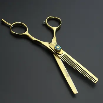 5.5 polegadas tesouras profissionais barbeiro ferramentas de desbaste, tesouras de aço inoxidável de cabelo tesoura tesoura de cabeleireiro